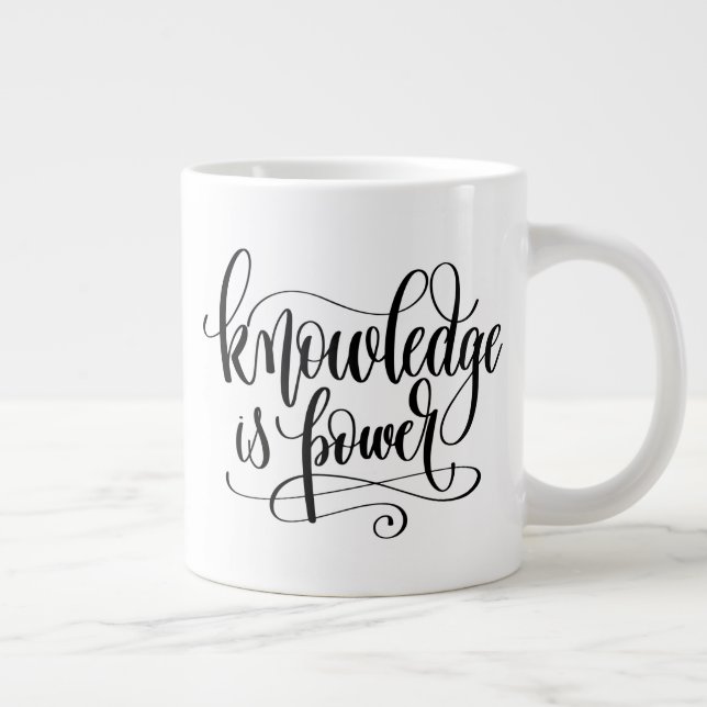 Knowledge is Power Large Coffee Mug (Right)