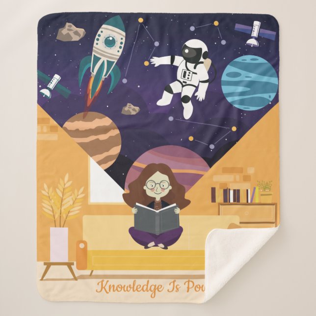 Knowledge Is Power Sherpa Blanket (Front)