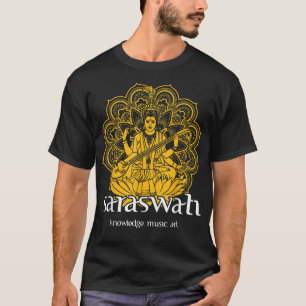 Knowledge Music Art Mandala Saraswati Goddess T-Shirt