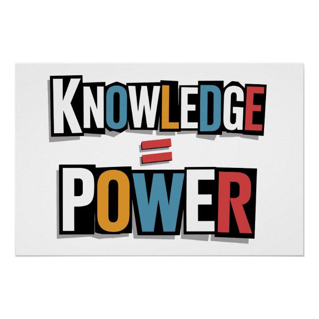 Knowledge = Power – Ransom Letter Collage Poster (Front)