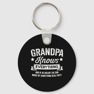 Knows Everything Fathers Day Birthday Christmas  Keychain