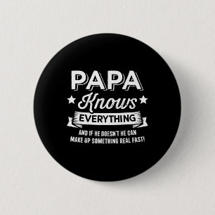 Knows Everything For Grandpa Fathers Day Birthday 2 Inch Round Button