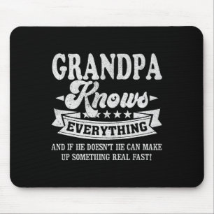 Knows Everything Funny Fathers Day Men Dad Papa  Mouse Pad