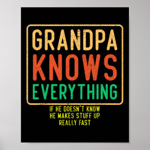 Knows Everything Funny Grandpa Fathers Day Poster