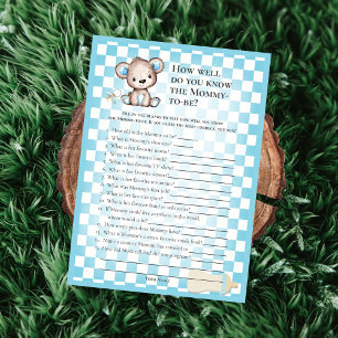 Knows Mommy Best Cute Teddy Bear Game Card
