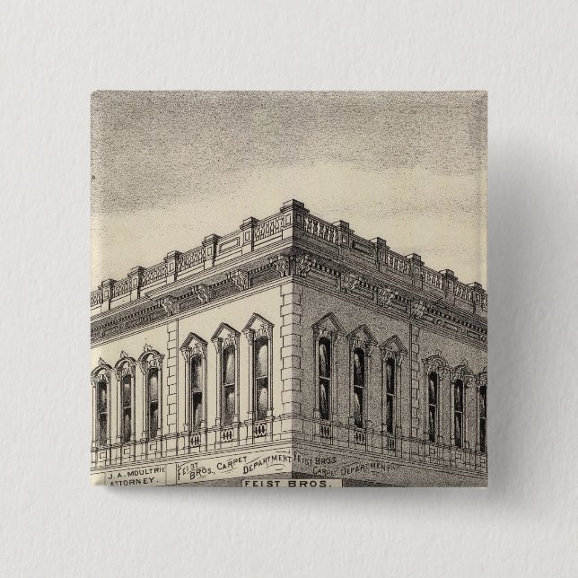 Knox block, San Jose 2 Inch Square Button (Front)
