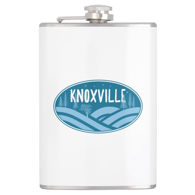 Knoxville Tennessee Outdoors Hip Flask (Front)