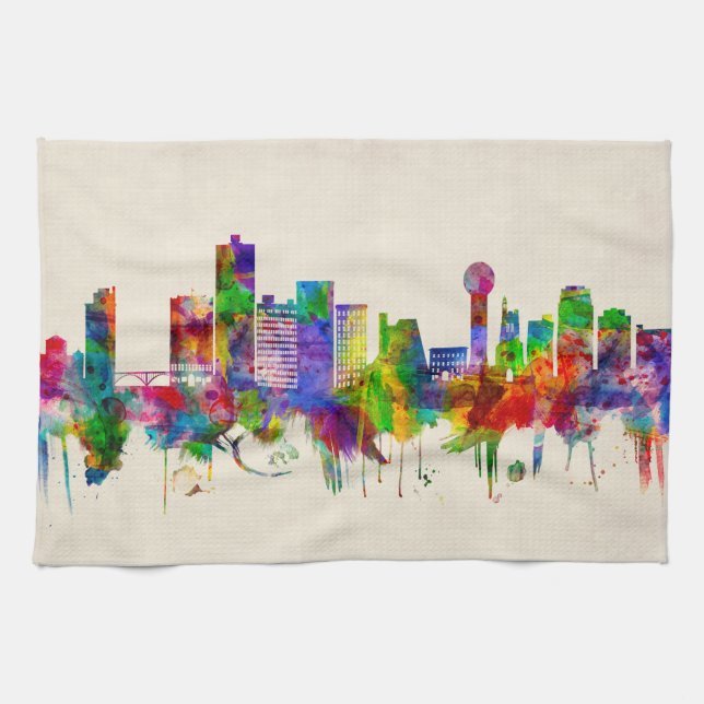 Knoxville Tennessee Skyline Kitchen Towel (Horizontal)