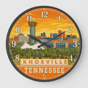 Knoxville Tennessee Sunsphere Downtown Skyline  Large Clock