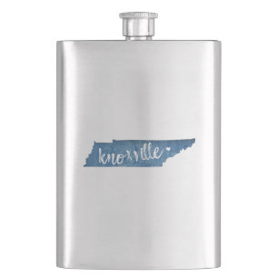 Knoxville, Tennessee Wood Grain Hip Flask
