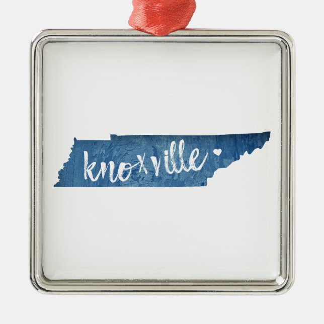 Knoxville, Tennessee Wood Grain Metal Ornament (Front)