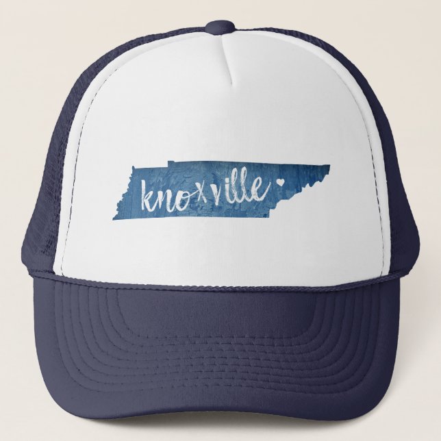 Knoxville, Tennessee Wood Grain Trucker Hat (Front)