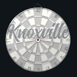 Knoxville TN Grey And White editable text Dartboard<br><div class="desc">Knoxville TN Grey And White editable text Dartboard 🎯 Add your text or name by selecting the personalization option 🎯</div>