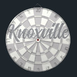 Knoxville TN Grey And White editable text Dartboard<br><div class="desc">Knoxville TN Grey And White editable text Dartboard 🎯 Add your text or name by selecting the personalization option 🎯</div>