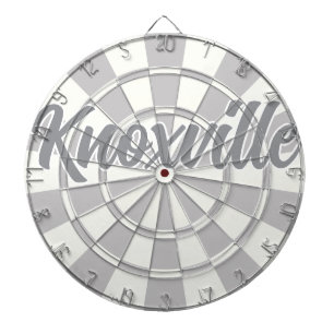 Knoxville TN Grey And White editable text Dartboard