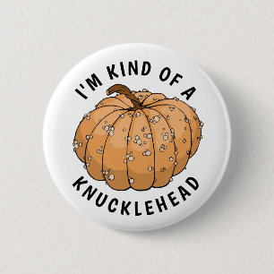 Knucklehead pumpkin  2 inch round button