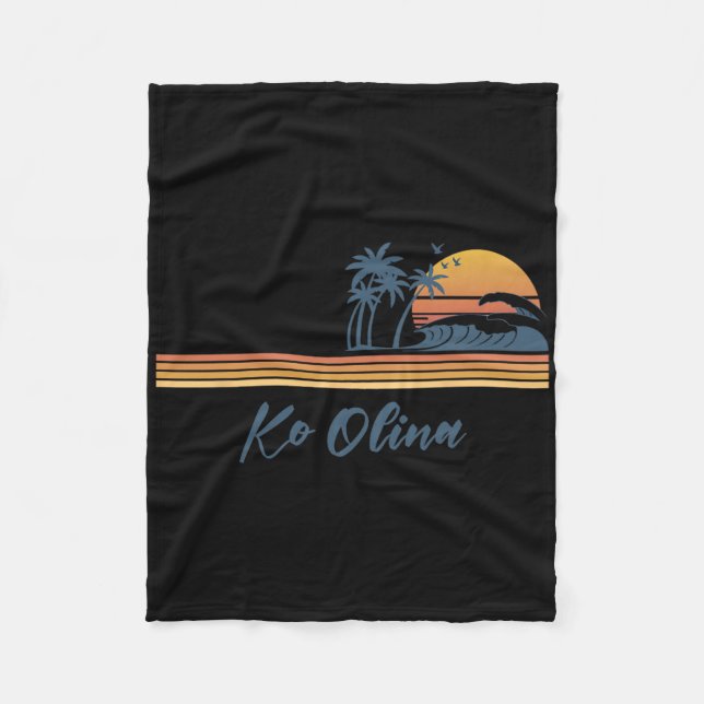 Ko Olina Beach Hawaii Family Matching Vacation Sum Fleece Blanket (Front)