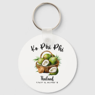 Ko Phi Phi Coconut Thailand Tropical Koh Island Gp Keychain