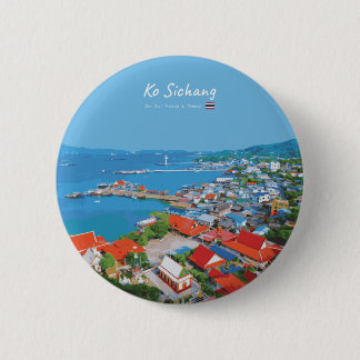 Ko Sichang, Thailand - Vibrant Harbour View 2 Inch Round Button