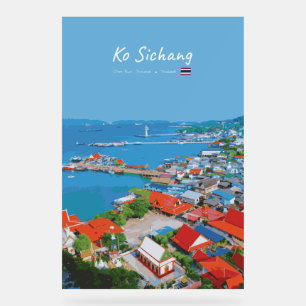 Ko Sichang, Thailand - Vibrant Harbour View Acrylic Sign