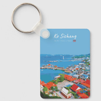 Ko Sichang, Thailand - Vibrant Harbour View Classi Keychain