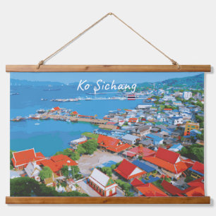 Ko Sichang, Thailand - Vibrant Harbour View Hanging Tapestry