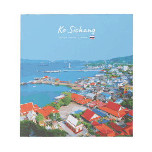 Ko Sichang, Thailand - Vibrant Harbour View Notepad