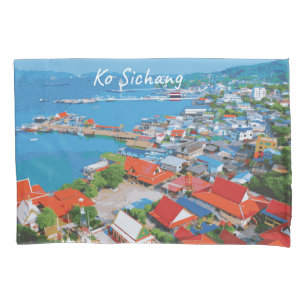 Ko Sichang, Thailand - Vibrant Harbour View Pillowcase