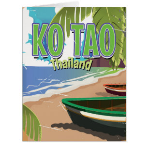 Ko Tao thailand affiche de voyage vintage
