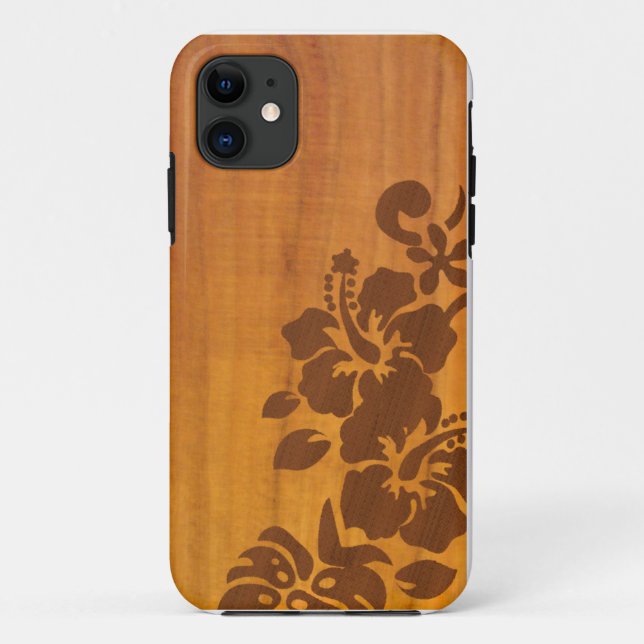 Koa Hibiscus Hawaii Island Print Case-Mate iPhone Case (Back)