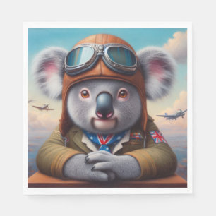 Koala Airplane Pilot Napkin
