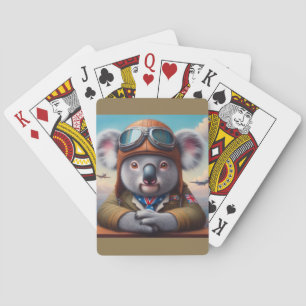 Koala Airplane Pilot Playing Cards