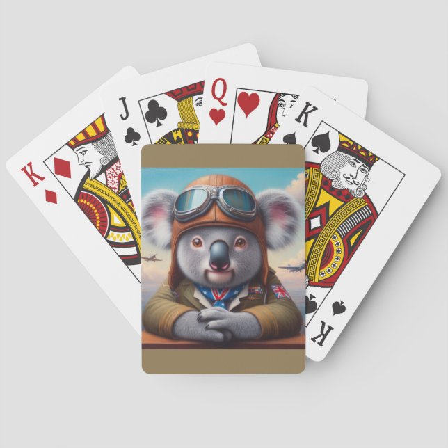Koala Airplane Pilot Playing Cards (Back)