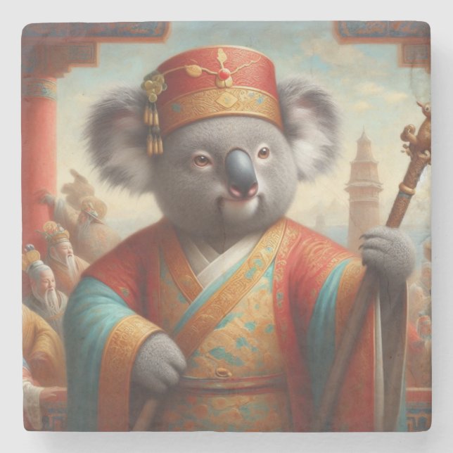Koala Ancient China Stone Coaster (Front)