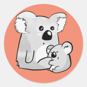 Koala and Baby Classic Round Sticker