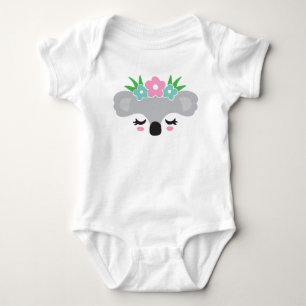 Koala and Glowers Baby Sleeper Bodysuit