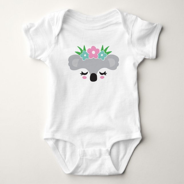 Koala and Glowers Baby Sleeper Bodysuit (Front)