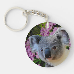 Koala and Orchids Keychain