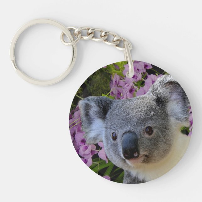 Koala and Orchids Keychain (Front)
