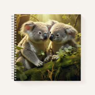 Koala Animal Wildlife Wilderness Colourful Wall Ar Notebook
