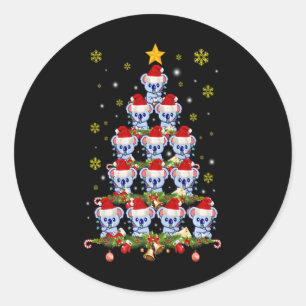 Koala Animal Xmas Koala Christmas Tree T Shirt  Classic Round Sticker