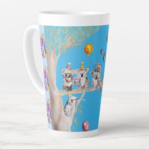 Koala Aquarelle bleu Anniversaire Fête Latte Mug