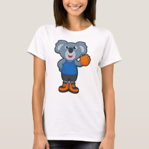Koala as Basketball player with Basketball T-Shirt
