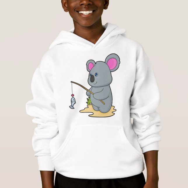 Koala as Fisher with Fishing rod & Fish (Front)