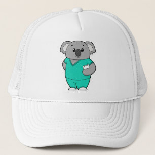 Koala as Nurse with Notepad Trucker Hat