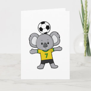 Koala as Soccer player with Soccer ball Card