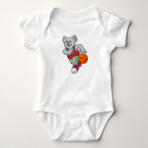 Koala at Basketball Sports Baby Bodysuit