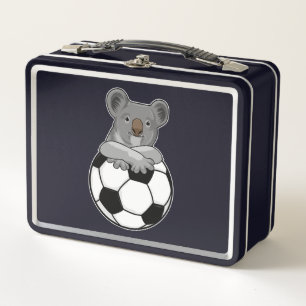 Koala at Soccer Sports Metal Lunch Box