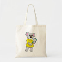 Koala at Tennis with Tennis racket