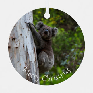 Koala Australia Merry Christmas Metal Ornament